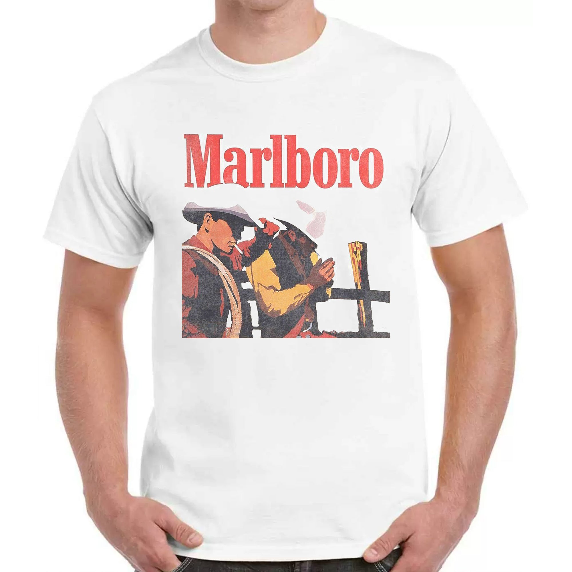 Vintage Graphic T-Shirt, Marlboro, Cowboy, Western